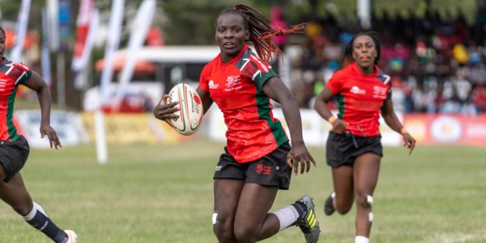 Kenya Lionesses Flyhalf Grace Adhiambo during a past fixture. PHOTO/COURTESY