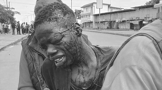 The protesters had stormed a supermarket within the station ransacking it as they carted away goods/COURTESY