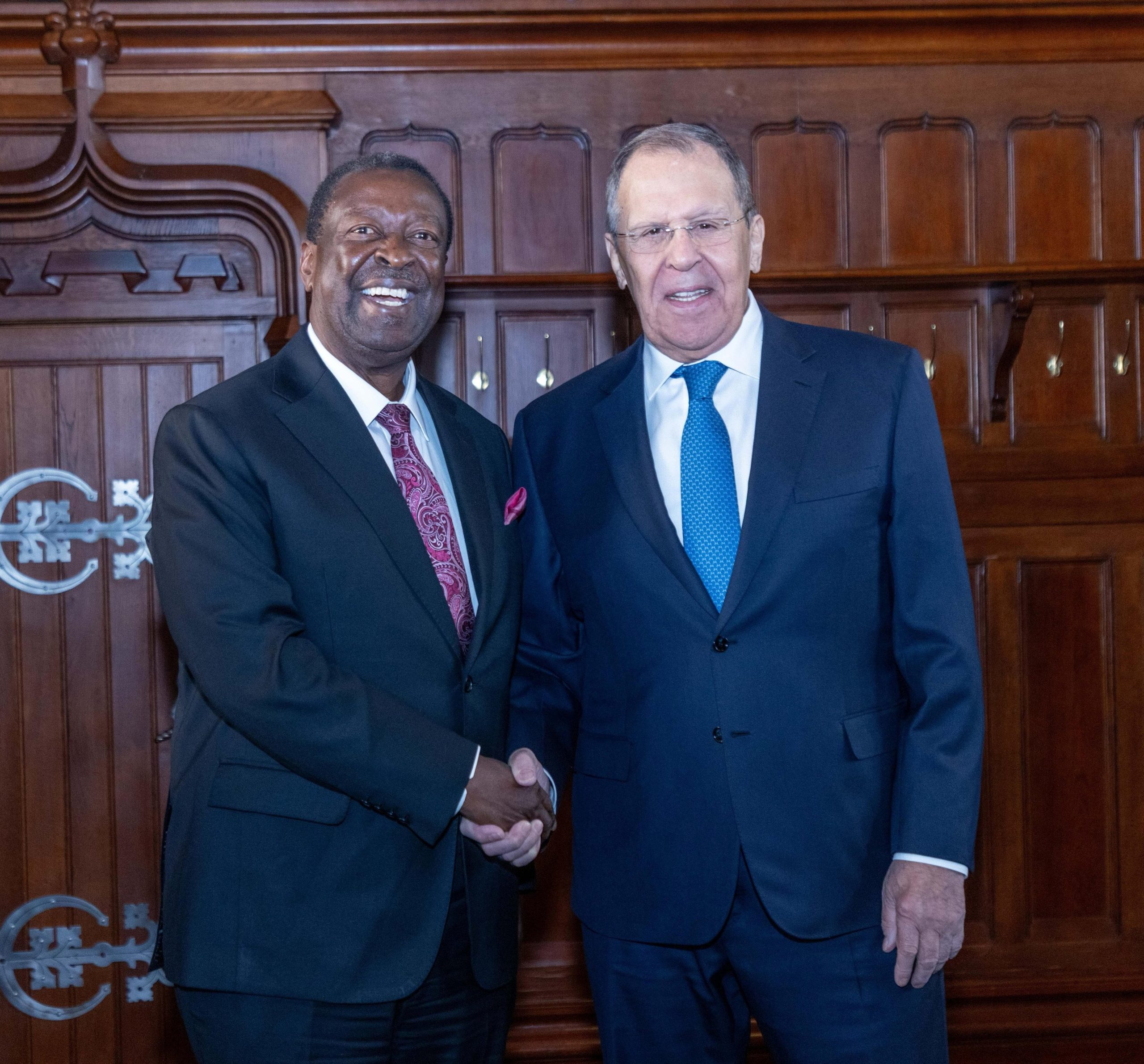 Kenyan Foreign Minister Musalia Mudavadi and Russian Foreign Minister Sergey Lavrov. Photo credit X (1)