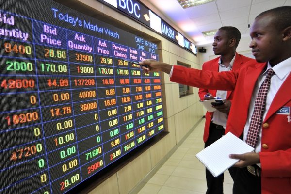 Nairobi Securities Exchange electronic screen