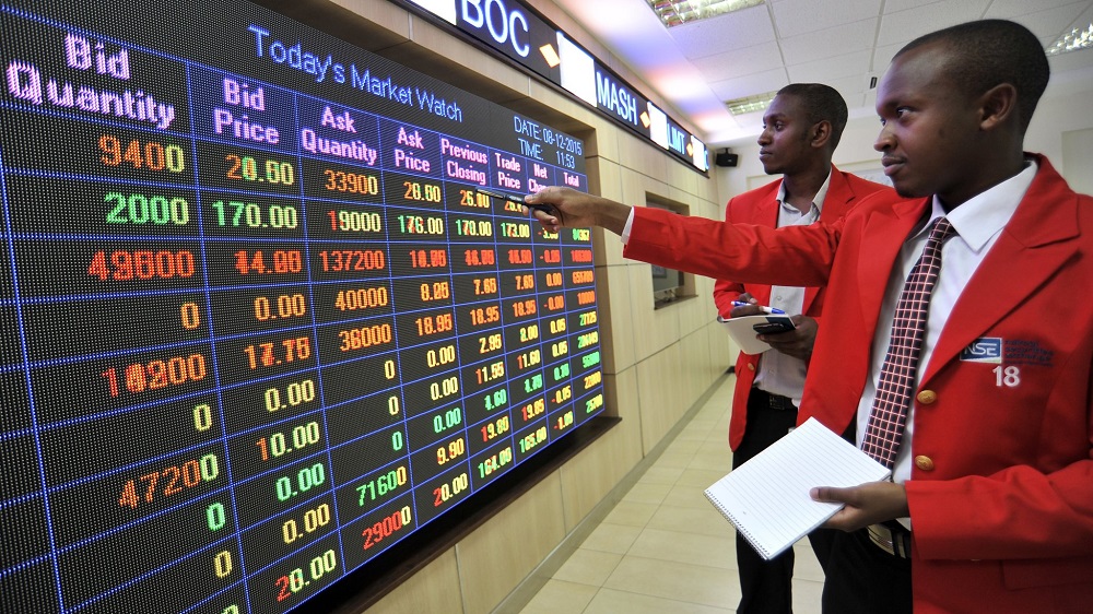 Nairobi Securities Exchange electronic screen