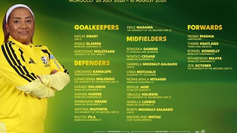 Ellis announces Banyana squad for WAFCON 2026